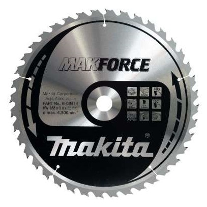 Диск для дерева Makforce 355х3.0х30, 40T, ATB Makita B-08414