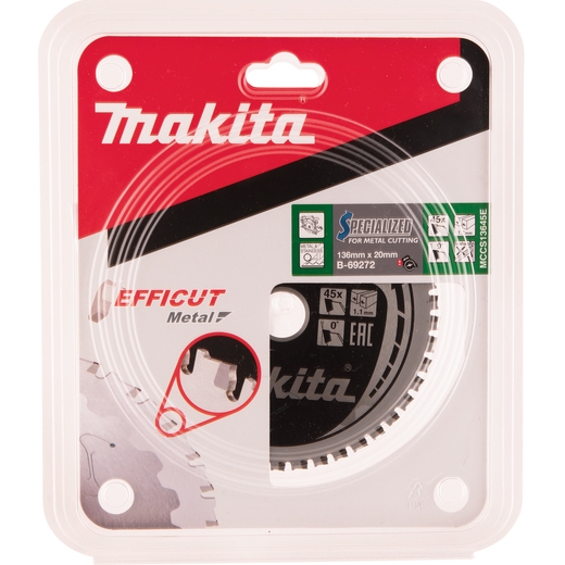 Диск по металлу EFFICUT 136х1.1х20 мм, 45T, 0G Makita B-69272