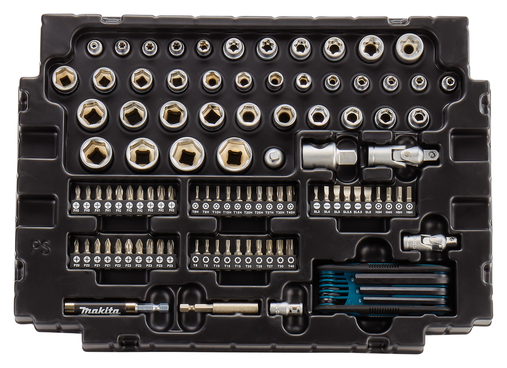 Набор ключей, головок, бит 120 шт в кейсе Makpac Makita E-08713