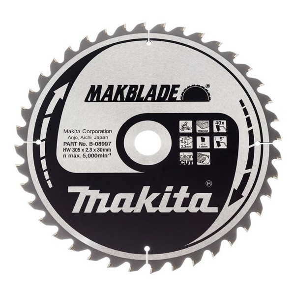 Диск для дерева Makblade 305x2.3x30, 40T, ATB Makita B-08997