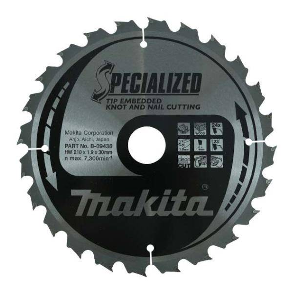 Диск для дерева с гвоздями 210х1.9х30, 24T, ATB Makita B-09438