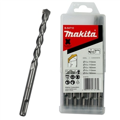Набор буров по бетону SDS-Plus (5,6,8х110; 6,8х160), 5 шт Centering Tip Makita B-54710