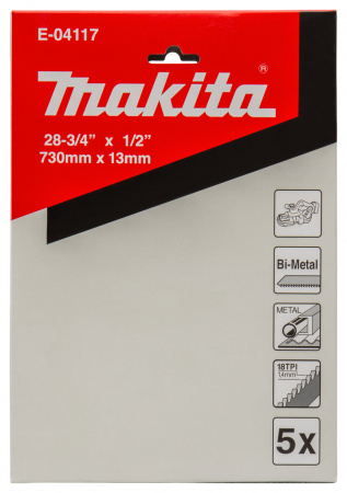 Ленточное полотно BiM по металлу 730х13x1.0, 18ТPI, 5 шт. DPB184 Makita E-04117