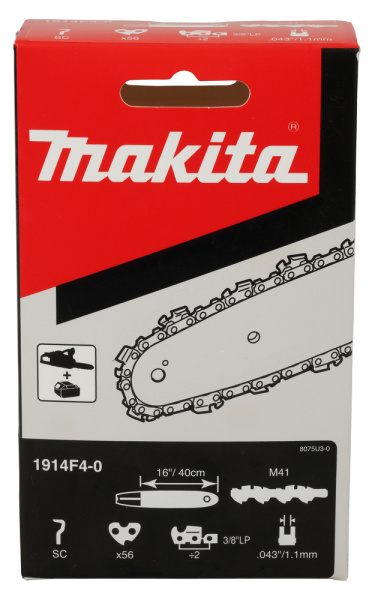 Цепь, длина 40 см/16, шаг 3/8 LP, паз 1.1 мм, 90PX, 56T Makita 1914F4-0