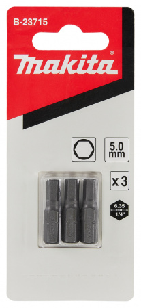 Насадка HEX5.0, 25 мм, C-form, 3 шт  Makita B-23715