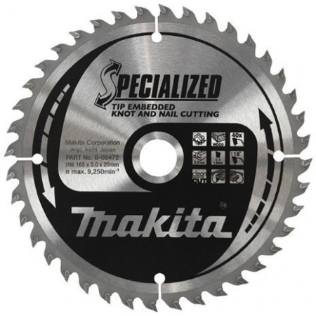 Диск пильный для дерева с гвоздями, HW, 355х3.0х30 мм, 60T, ATB Makita A-81854