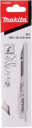 Сабельное полотно для металла 152x18x0.9 мм, 7-18TPI, 5 шт Makita B-05038