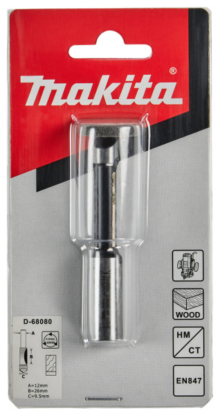 Филенчатая фреза 12х25,4х12х38х1Т Makita D-68080