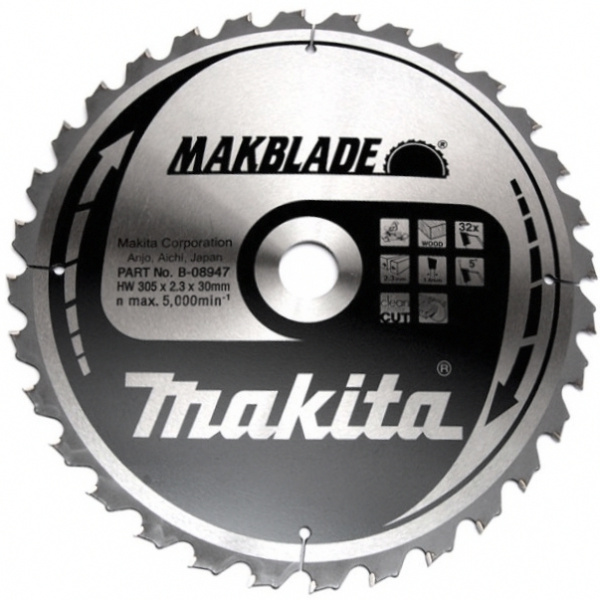 Диск для дерева Makblade 305х2.3х30, 32T, ATAF Makita B-08947