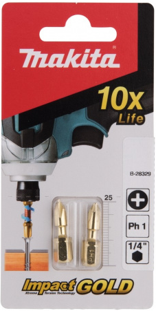 Насадка Impact Gold PH1, 25 мм, C-form, 2 шт Makita B-28329