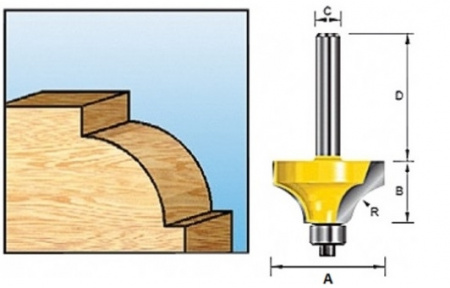 Кромочная калевочная фреза 8R, 28.58х13, S6, 2T Makita D-09547