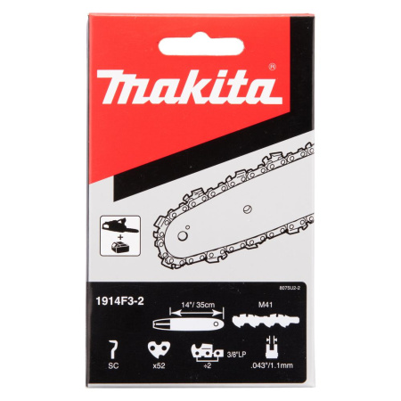 Цепь, длина 35 см/14, шаг 3/8, паз 1.1 мм, 52 звена, 90PX Makita 1914F3-2