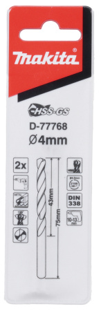 Сверло по металлу HSS-GS 4x75 Makita D-77768