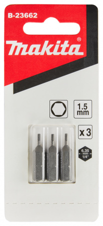 Насадка HEX1.5, 25 мм, C-form, 3 шт Makita B-23662