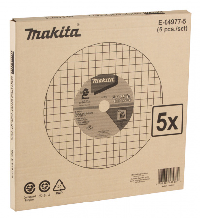 Отрезной диск по металлу 355х2,8х25,4 мм, 5 шт. Makita E-04977-5