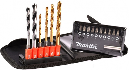 Набор насадок и сверл в тканевом чехле 17 шт Makita D-31762
