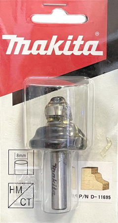 Кромочная калевочная фреза 3.18R, 31.8х14.28, S8, 2T Makita D-11695