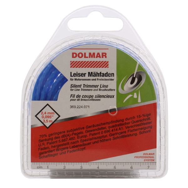 Леска бесшумная 2.4 мм, 3.5 м для триммера Dolmar Makita 369224071