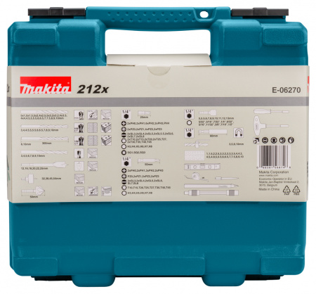 Набор сверл и насадок BASIC 212 шт. Makita E-06270
