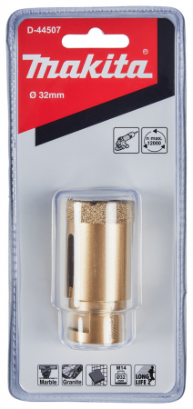Коронка алмазная M14x2, 32 мм для УШМ Makita D-44507