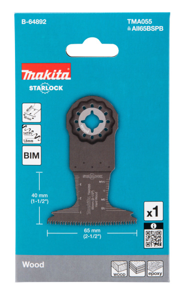 Полотно для твердого дерева 65х40, STARLOCK, TMA055 Makita B-64892