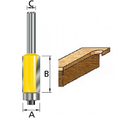 Фреза кромочная прямая 9.5х26, S6, 2T Makita D-67985