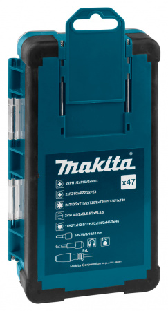 Отвертка с реверсом и насадками 47 шт Makita B-36170