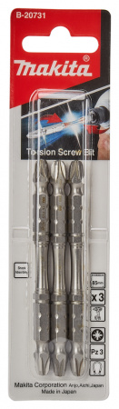 Насадка двусторонняя Silver Torsion PZ3, 85 мм, E-form (MZ), 3 шт Makita B-20731