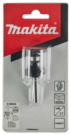 Кромочная калевочная фреза 6.35R, 25.4х13.5, S8, 2T Makita D-68482