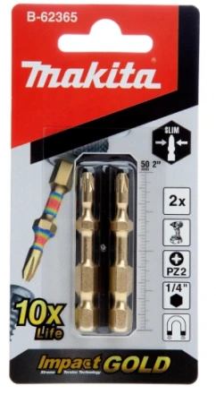 Насадка Impact Gold Slim PZ2, 50 мм, E-form (MZ), 2 шт Makita B-62365