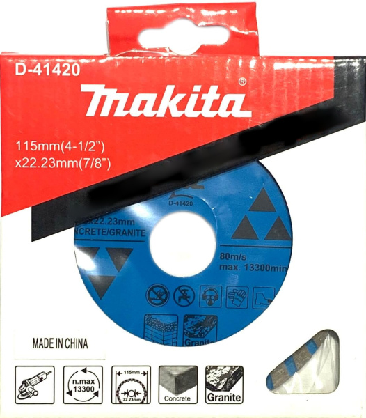 Алмазный диск по бетону 115x22.23 мм Makita D-41420