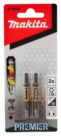 Насадка Impact Premier T20, 50 мм, E-form (MZ), 2 шт. Makita E-03349