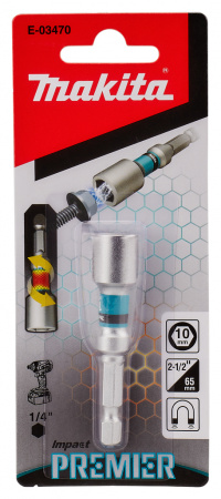 Магнитная торцевая головка, 10х65 мм, Impact Premier Makita E-03470