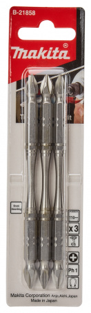 Насадка двусторонняя Silver Torsion, PH1, 110 мм, E-form (MZ), 3 шт Makita B-21858