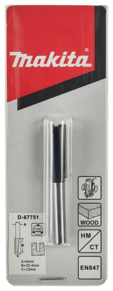 Пазовая фреза 10x25x6x32x1T Makita D-67751