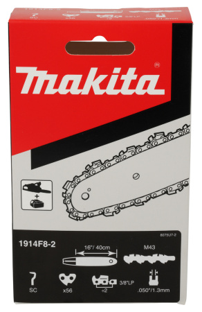 Цепь, длина 40 см/ 16, шаг 3/8 LP, паз 1,3 мм, 91PX, 56T Makita 1914F8-2