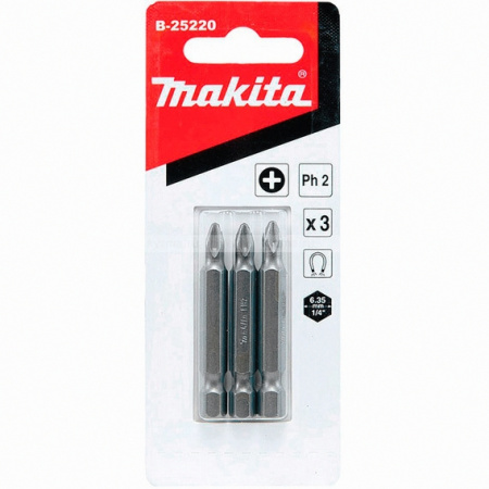 Бита крестовая PH2, 50 мм, E-form (MZ), 3 шт Makita B-25220