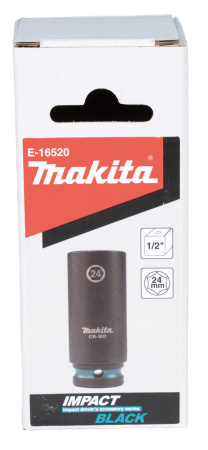 Ударная торцовая головка Impact Black 1/2, 24x81,5 мм Makita E-16520