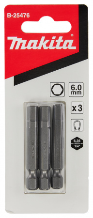 Насадка HEX6.0, 50 мм, E-form (MZ), 3 шт  Makita B-25476