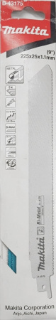 Сабельное полотно для металла BiM 225x25x1.1 мм, 14-18TPI, 5 шт Makita B-43175