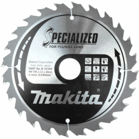 Диск пильный для дерева, 190x2.2x30, 24T Makita B-31566