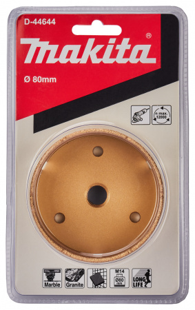 Коронка алмазная М14х2, 80 мм для УШМ Makita D-44644