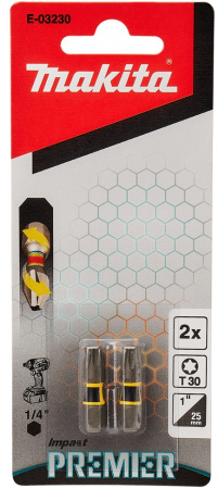 Насадка Impact Premier T30, 25 мм, C-form, 2 шт. Makita E-03230