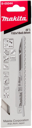 Сабельное полотно для дерева с гвоздями BiM 152x18x0.9 мм, 6-11TPI, 5 шт Makita B-05044