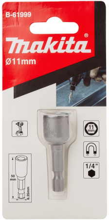 Магнитная торцевая головка 11х50, 1/4, E-form Makita B-61999