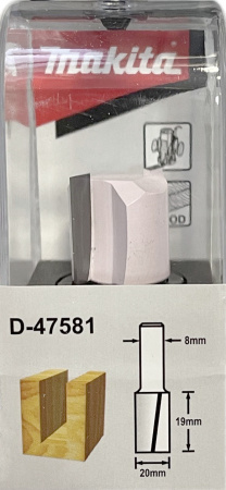 Фреза пазовая 20х19, S8, 2T Makita D-47581