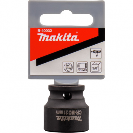 Ударный торцевой ключ 3/8, 21х30 мм для гайковёрта Makita B-40032