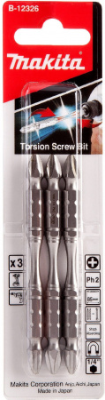 Насадка двусторонняя Silver Torsion, PH2, 85 мм, E-form (MZ), 3 шт Makita B-12326