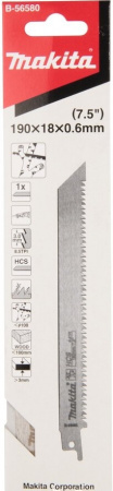 Сабельное полотно для свежей древесины HCS 190x18x0.6 мм, 8.5TPI, 1 шт Makita B-56580