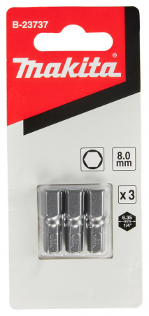 Насадка HEX8.0, 25 мм, C-form, 3 шт Makita B-23737